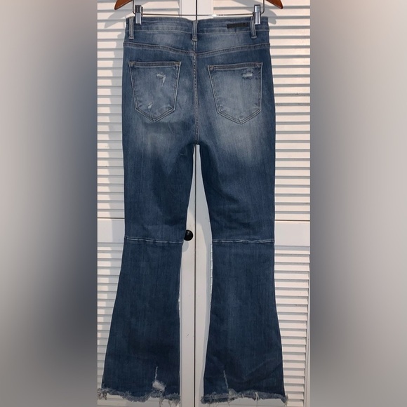 Risen high rise flare raw hem distressed jeans Women’s size 9 - Picture 6 of 11
